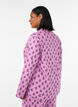 Bomullspyjamaskjorte med brystlomme, Rosa, Model image number 2