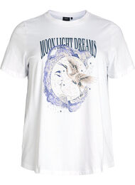 Bomulls-T-skjorte med fronttrykk, Bright W. w. MOON