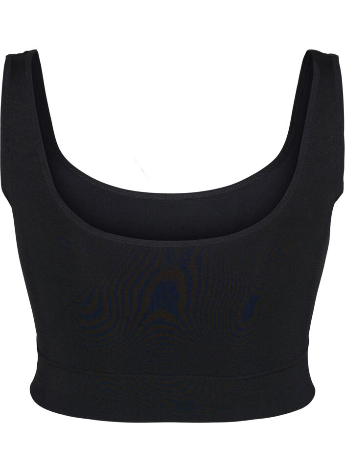 Sømløs BH med rund hals, Black, Packshot image number 1