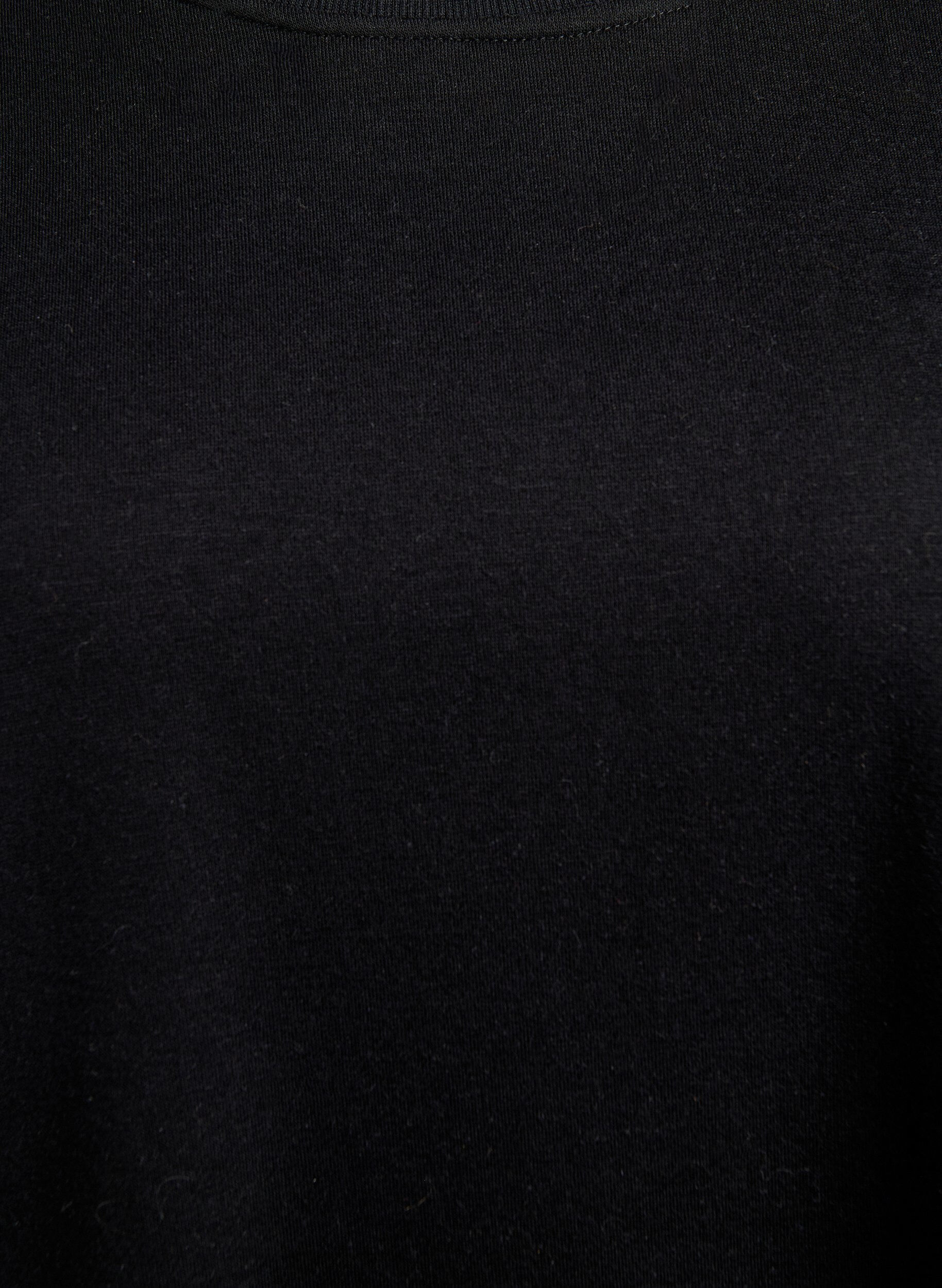 Zizzi Knelang genserkjole med frynser, Svart, Packshot image number 2