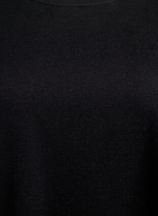 Zizzi Knelang genserkjole med frynser, Svart, Packshot image number 2