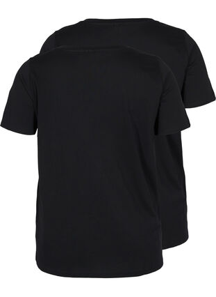 Basis T-skjorter i bomull 2 stk., Black/Black, Packshot image number 1
