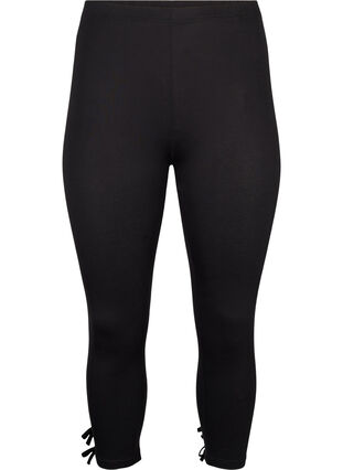 3/4-leggings i viskose med sløyfe, Black, Packshot image number 0
