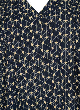 Zizzi A-formet tunika med trykk, Blue Beige AOP, Packshot image number 2