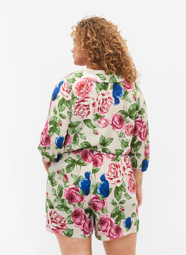 Shorts med blomstermønster, Bright Flower , Model image number 1