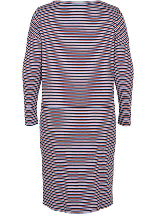 Stripete kjole med splitt, Mahogany/Navy Stripe, Packshot image number 1