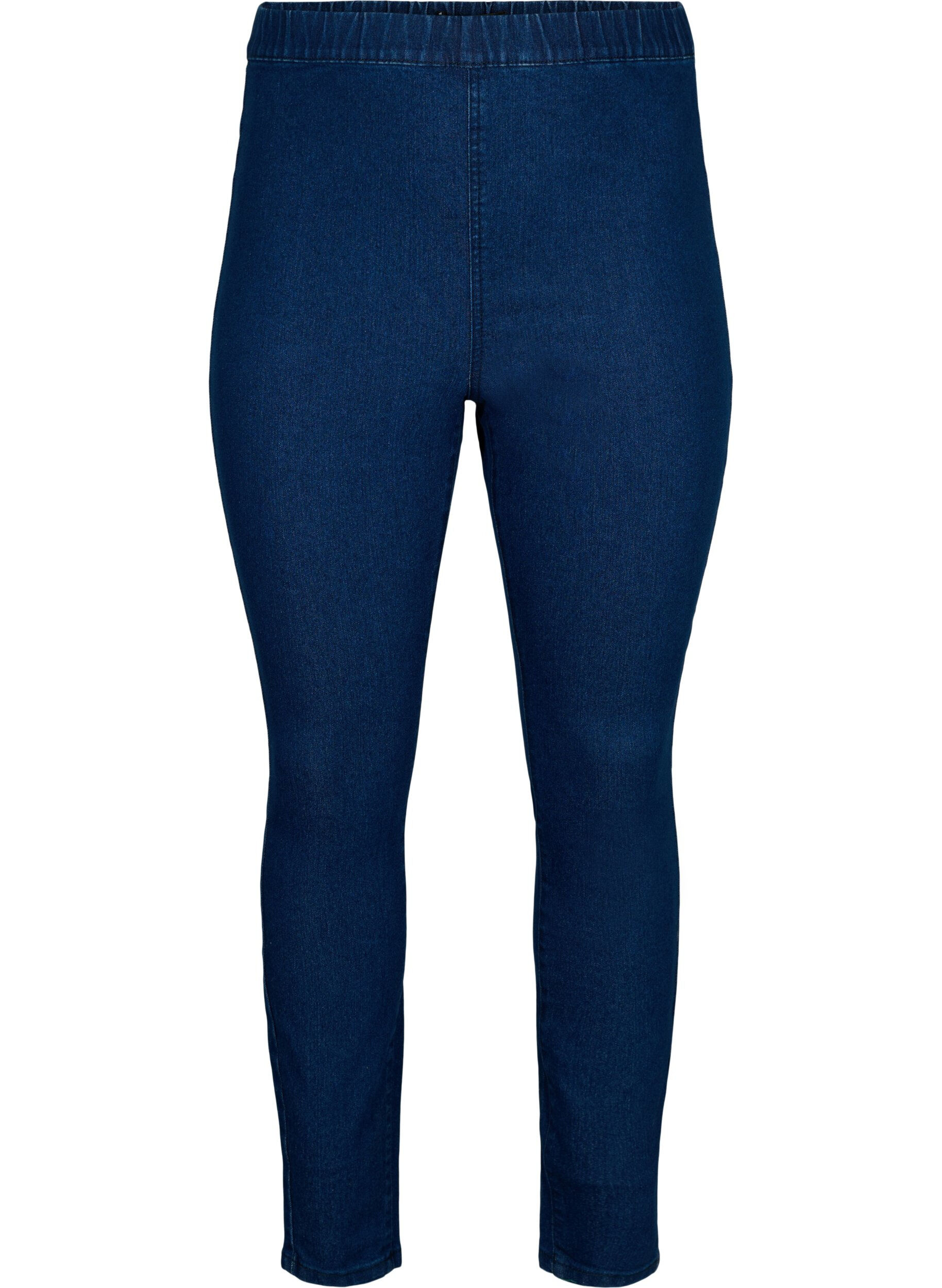 Zizzi FLASH - Tettsittende jeggings med h&oslash;yt liv, Blue denim, Packshot image number 0