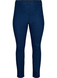 FLASH - Tettsittende jeggings med høyt liv, Blue denim