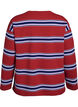 Jerseybluse med brede striper, Rød, Packshot image number 1
