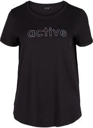 T-skjorte med trykk i bomull til trening , Black Lights Active