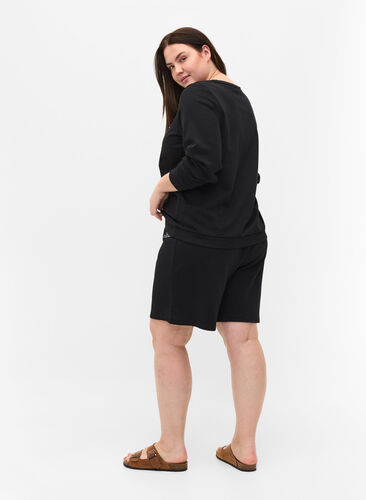Shorts med trykk, Black, Model image number 0