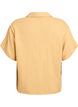 Bluse i bomullsmusselin med korte ermer, Gul, Packshot image number 1