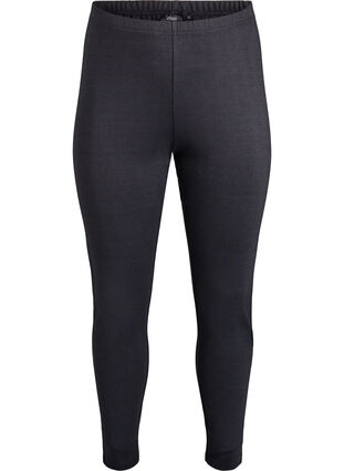 Zizzi Mønstrede leggings med regular waist, Svart, Packshot image number 0