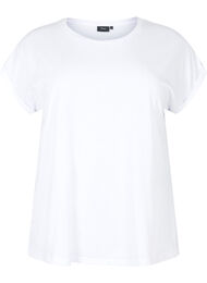 Kortermet T-skjorte i bomullsblanding, Bright White