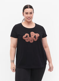 Trenings-t-skjorte med trykk, Black w. Graphics, Model