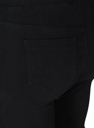 Ensfarget capri jeans i en viskosemiks, Black, Packshot image number 3