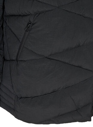Vindtett jakke med hette og lommer, Black, Packshot image number 3