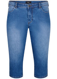 Emily knebukser i denim med smal passform, Blue Denim
