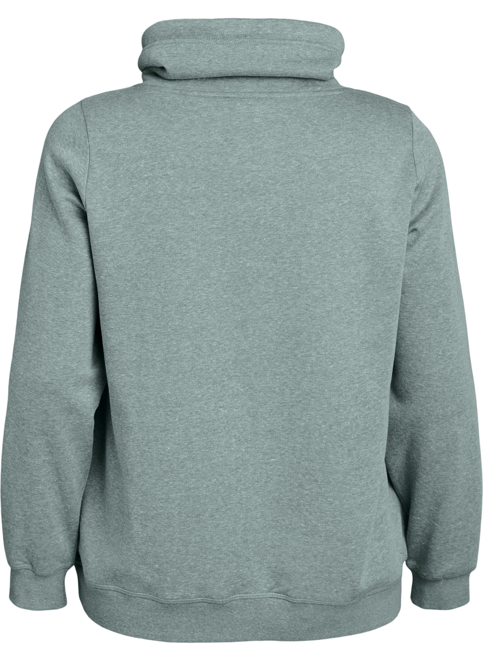 ZizziGenser med h&oslash;y hals og lommer, Gr&oslash;nn, Packshot image number 1