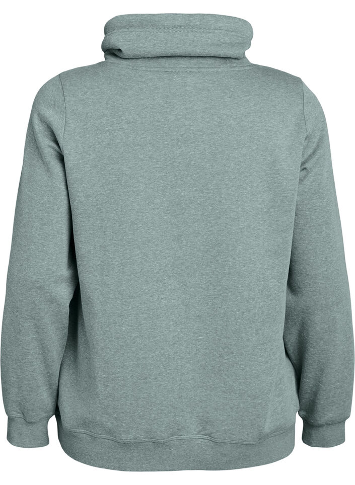 Genser med h&oslash;y hals og lommer, Gr&oslash;nn, Packshot image number 1