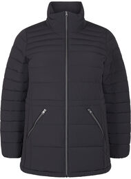 Kort pufferjakke med lommer, Black