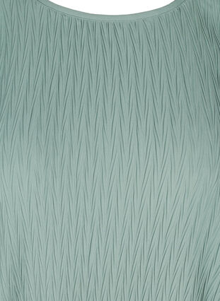 Strukturert bluse med puffermer, Chinois Green, Packshot image number 2