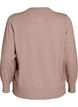 Cardigan med rund hals og stofftrukne knapper, Beige, Packshot image number 1