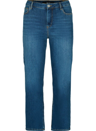 Gemma jeans med push-up effekt og høyt liv, Blue denim, Packshot image number 0