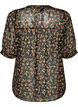 Bluse med blomstertrykk og V-hals, Svart, Packshot image number 1