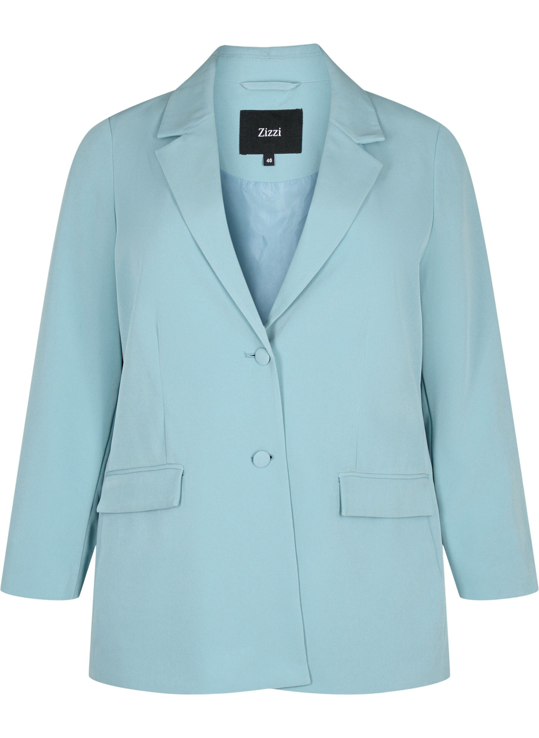 Zizzi Klassisk blazer med knappelukking, Citadel, Packshot image number 0