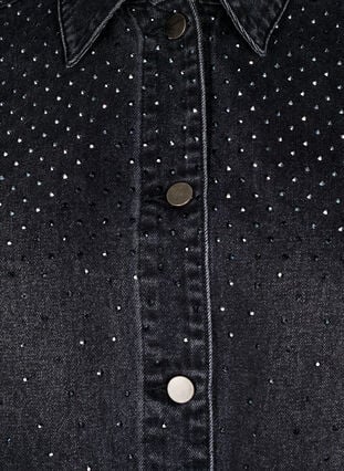 Zizzi Denimjakke med rhinesteiner og store frontlommer, Grey Denim, Packshot image number 2