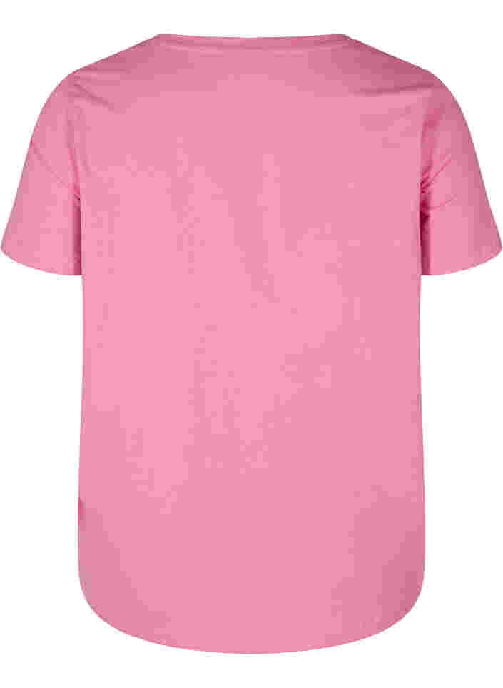 T-skjorte i bomull med trykk, Cyclamen LOVE, Packshot image number 1