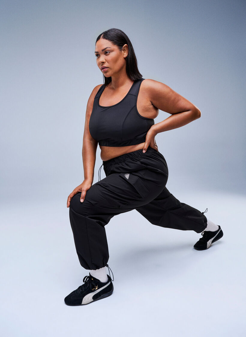 Sports-bh med racerback, Svart, Image