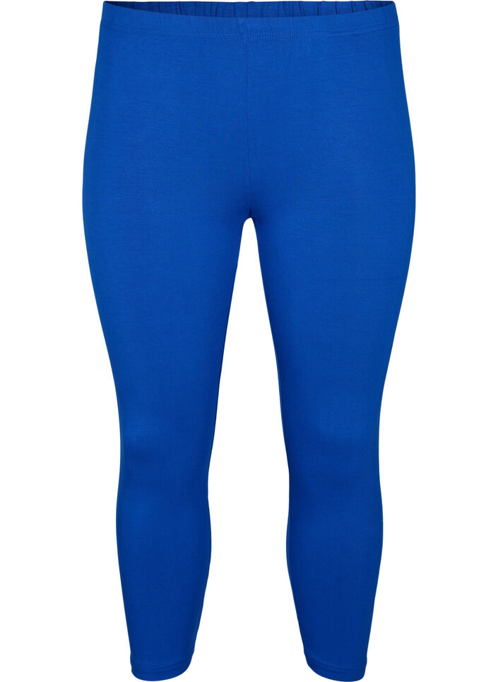Basisleggings i viskose med 3/4-lengde, Bl&aring;, Packshot image number 0
