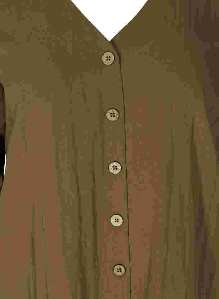 Viskosebluse med knapper og V-hals, Kangaroo, Packshot image number 2