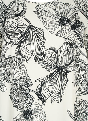 Kjole med korte ermer, White Line Flower, Packshot image number 2