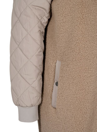 Quiltet jakke med teddy og knappelukking, Fungi Comb, Packshot image number 3