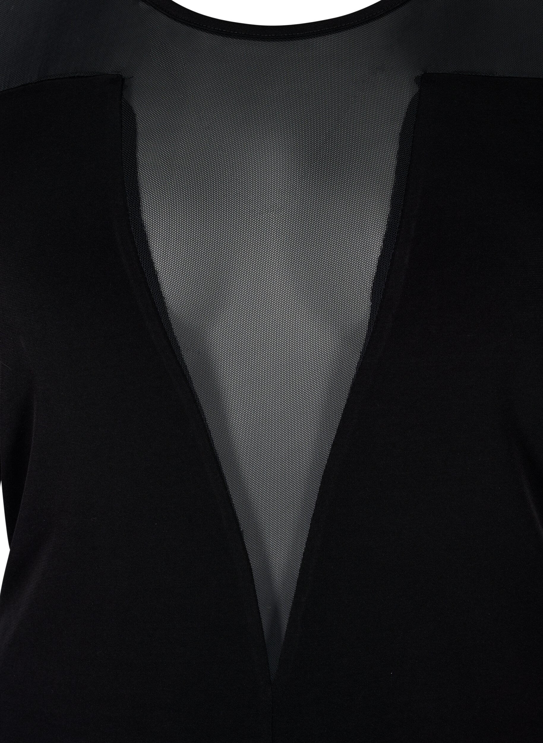 Zizzi Tettsittende body med mesh, Black, Packshot image number 2