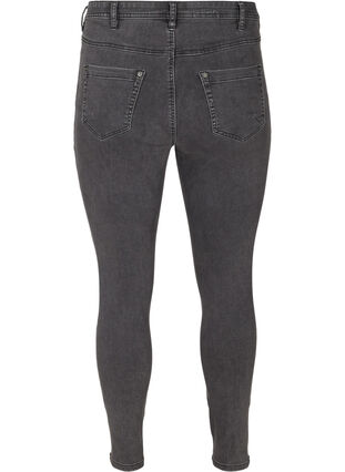 Cropped Amy jeans med høyt liv og glidelås, Grey Denim, Packshot image number 1