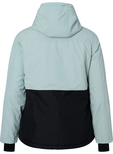 Skianorakk med hette, Gray mist w. Black, Packshot image number 1