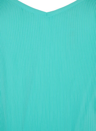 Ermeløs topp i plissé, Turquoise, Packshot image number 2