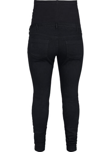 Jeggings til gravide i en bomullsmiks, Black, Packshot image number 1