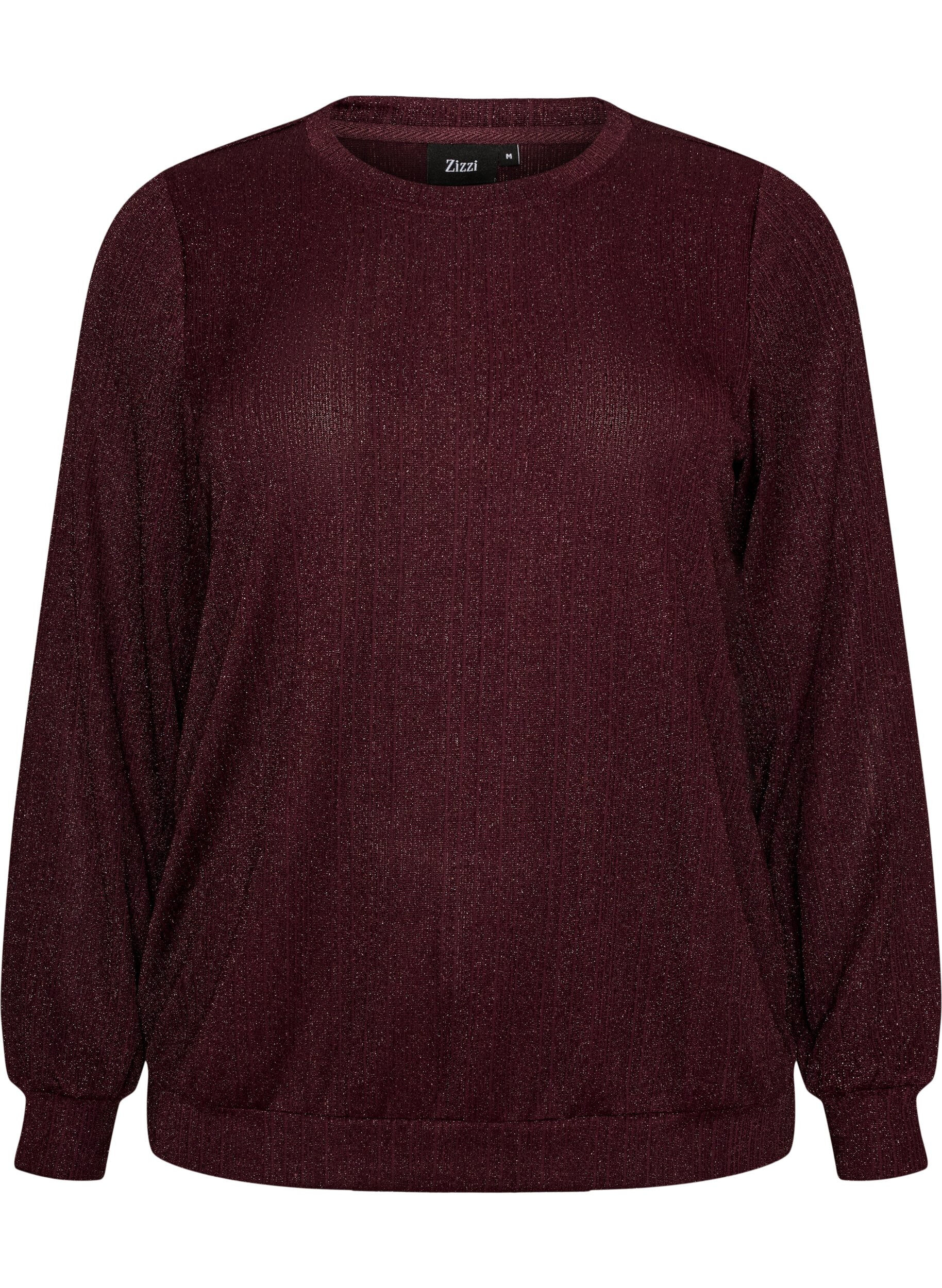 Bluse med vertikal struktur og glittertr&aring;d