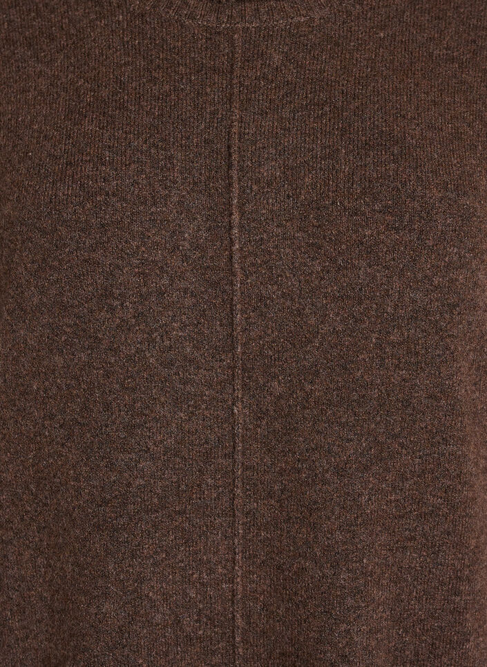 Genserkjole med h&oslash;y hals og splitter, Brun, Packshot image number 2