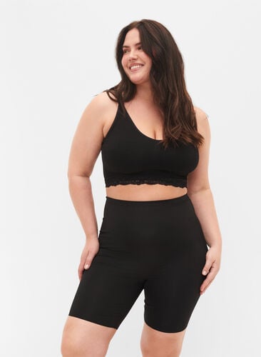 Zizzi Light shapewear shorts med høyt liv, Svart, Model image number 0