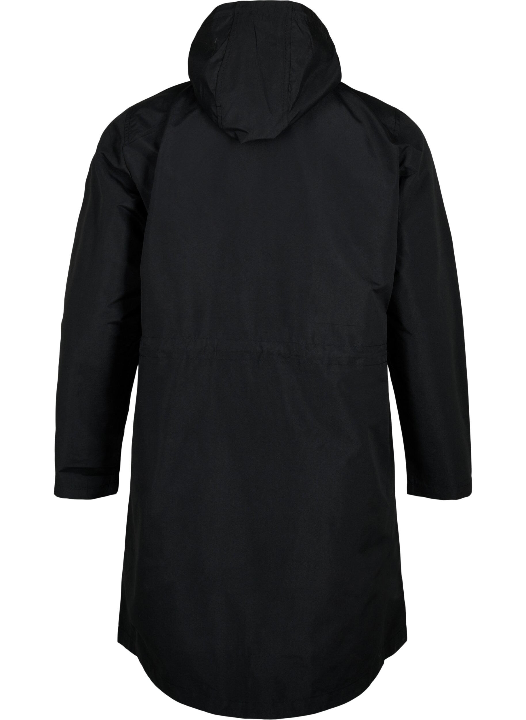 Zizzi FLASH - Vannavvisende parkas med hette, Black, Packshot image number 1