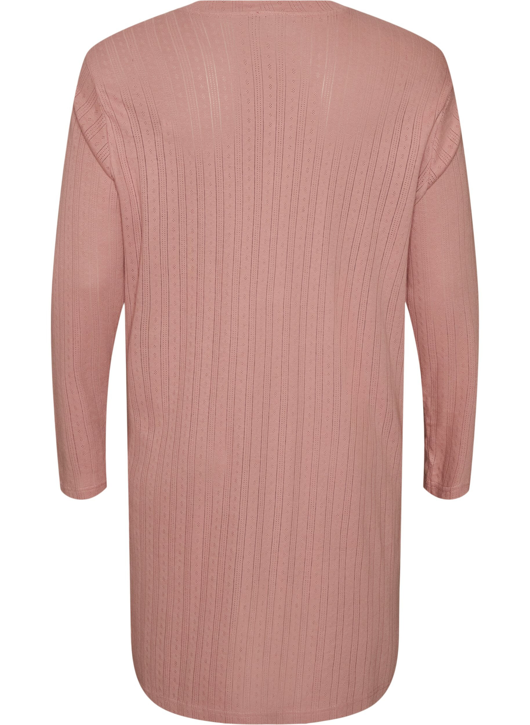 ZizziNattkjole i &oslash;kologisk bomull med hullbroderi, Rosa, Packshot image number 1