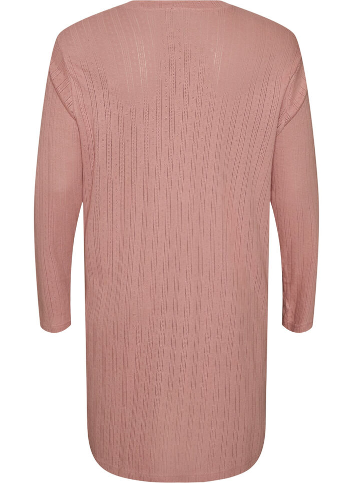 Nattkjole i &oslash;kologisk bomull med hullbroderi, Rosa, Packshot image number 1