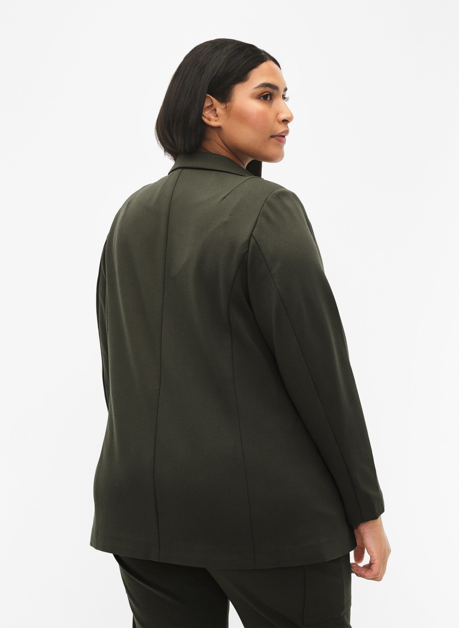 ZizziEnkel blazer med knappelukking, Gr&oslash;nn, Model image number 1
