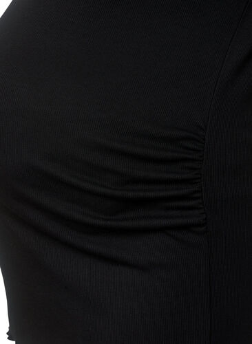 T-skjorte i ribbet materiale til gravide, Black, Packshot image number 2
